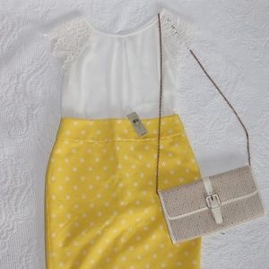 Yellow Polka Dot Pencil Skirt